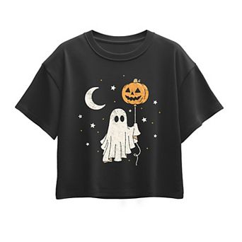 Girls 7-16 Ghost & Pumpkin Boxy Tee
