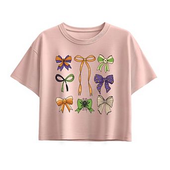 Girls 7-16 Halloween Bow Boxy Tee