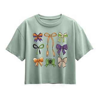 Girls 7-16 Halloween Bow Boxy Tee