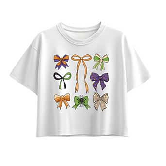 Girls 7-16 Halloween Bow Boxy Tee