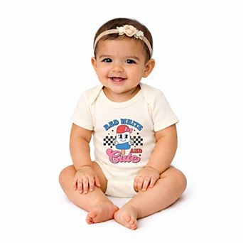 Red White And Cute Popsicle - Baby Short Sleeve Graphic Bodysuit