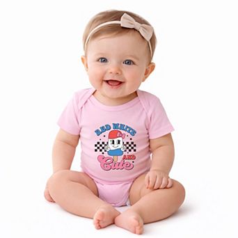 Red White And Cute Popsicle - Baby Short Sleeve Graphic Bodysuit
