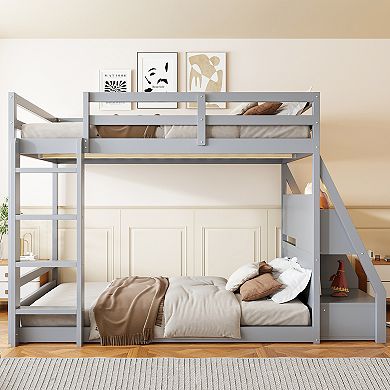 Merax Full Bunk Bed with APP Controlled LED Lights