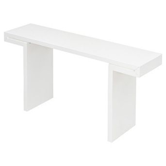 Merax 60" Console Table Geometric Clean Lines, Painted Finish & Adjustable Feet for Entryway