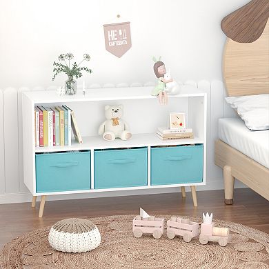 Merax Kids bookcase with Collapsible Fabric Drawers, Children's Book Display