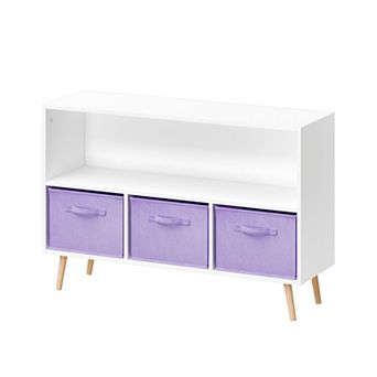 Merax Kids bookcase with Collapsible Fabric Drawers, Children's Book Display