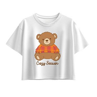 Girls 7-16 Cozy Season Teddy Bear Boxy Tee