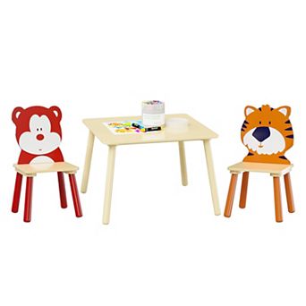 Merax Kids Table and 2 Chairs Set, 3 pc Toddler Table and Chair Set