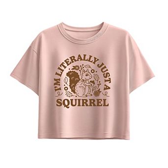 Girls 7-16 I'm Literally Just A Squirrel Boxy Tee