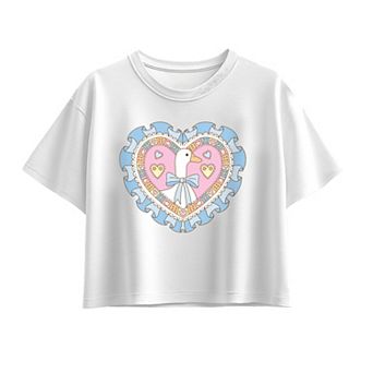 Girls 7-16 Coquette Goose Heart Boxy Tee