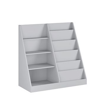 Merax Kids Bookshelf and Toy Storage Organizer, Multifunctional 4 tier Wooden Kids Book Shelf