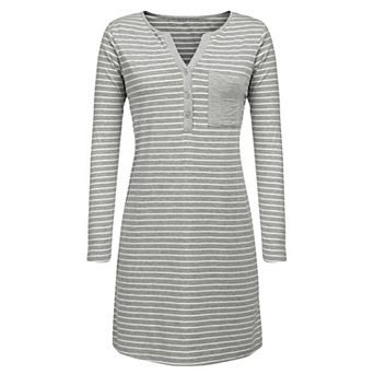 Ekouaer Long Sleeve Nightgown Button Down Night Shirts Sleepwear Winter Nightgowns