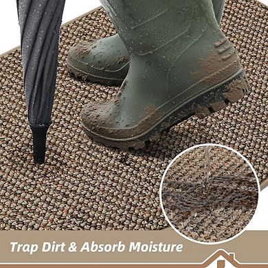 Dirt Trapper Non Slip Washable Door Mat Absorbent Low Profile Entryway Rug