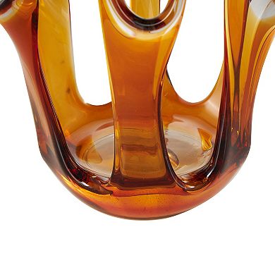 Stella & Eve Decorative Vase with Wavy Oval Cutouts Table Decor