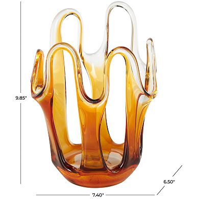 Stella & Eve Decorative Vase with Wavy Oval Cutouts Table Decor