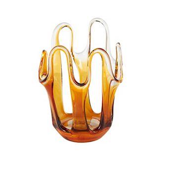 Stella & Eve Decorative Vase with Wavy Oval Cutouts Table Decor