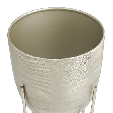 Stella & Eve Metal Small Brushed Dome Planter Set of 2