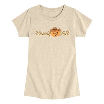 Girls 7-16 Howdy Fall Pumpkin Cowboy Graphic Tee