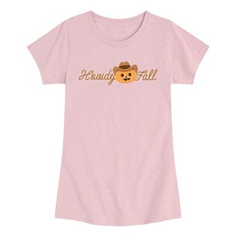 Girls 7-16 Howdy Fall Pumpkin Cowboy Graphic Tee