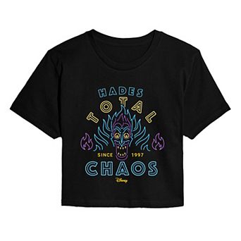 Juniors' Disney's Hades Total Chaos Cropped Tee