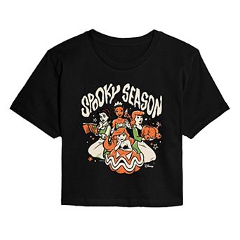 Juniors' Disney Princess Spooky Season Cropped Tee