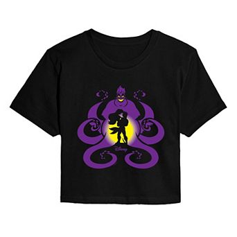 Juniors' Disney's Ursula Silhouette Cropped Tee