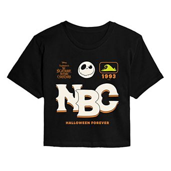 Juniors' Disney's The Nightmare Before Christmas Cropped Tee