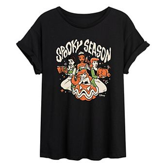 Juniors' Disney Princesses Spooky Season Oversized Tee