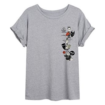 Juniors' Disney's The Nightmare Before Christmas Lock, Shock, & Barrel Oversized Tee