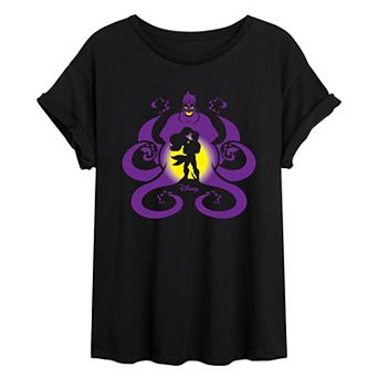 Juniors' Disney's Ursula Silhouette Oversized Tee