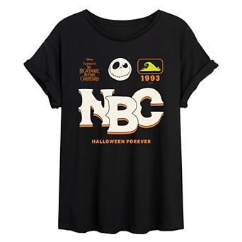 Juniors' Disney's The Nightmare Before Christmas Oversized Tee