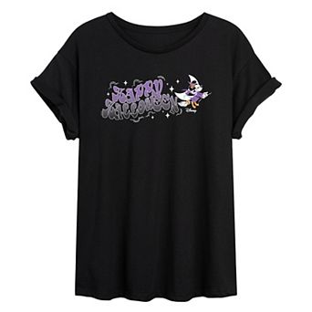 Juniors' Disney's Minnie Mouse "Happy Halloween" Oversized Tee