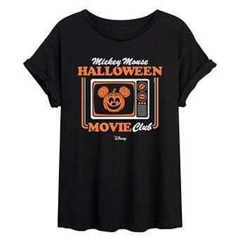 Juniors' Disney's Mickey Mouse Halloween Movie Club Oversized Tee