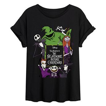 Juniors' Disney's The Nightmare Before Christmas Oversized Tee