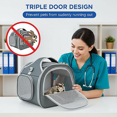 Petsfit Portable Small Animal Carrier Bag Transparent Window Breathable Guinea Pig Hamster