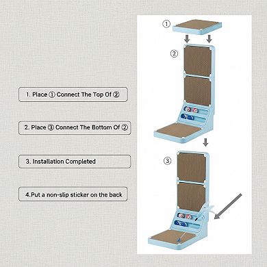 Nicate 2-in-1 L Shaped Cat Scratcher Cardboard Box: Rolling Balls, Wall Bed, Space Saving