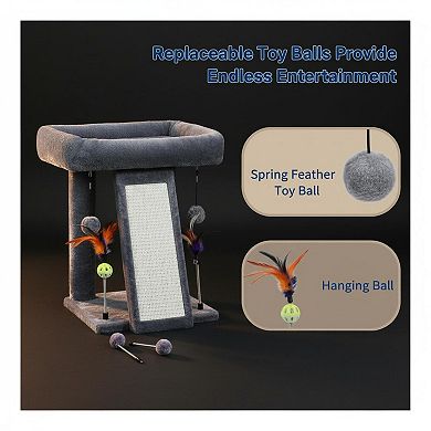 Nicate Cat Tree Tower Activity Centre Climbing Board Playful Balls Multifunctional Cozy Platform