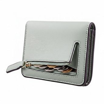 KAUFLY Women's RFID Leather Bifold Wallet, Slim Compact Purse w/ ID Window