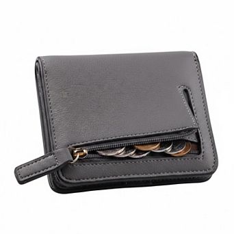 KAUFLY Women's RFID Leather Bifold Wallet, Slim Compact Purse w/ ID Window