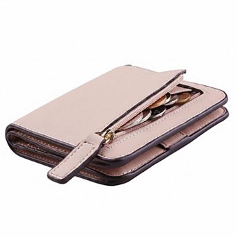 KAUFLY Women's RFID Leather Bifold Wallet, Slim Compact Purse w/ ID Window