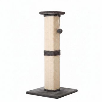 Nicate 32'' Heavy Duty Sisal Cat Scratcher with Hanging Ball Durable Stable Space-Saving