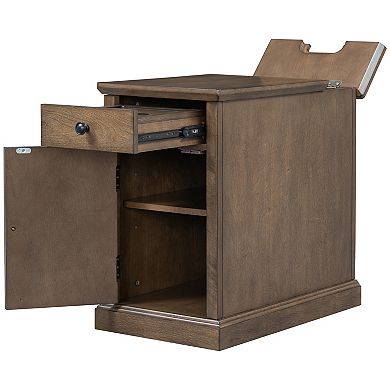 Merax Classic Charging Livingroom End Table with USB Ports and Storage
