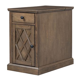 Merax Classic Charging Livingroom End Table with USB Ports and Storage