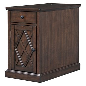 Merax Classic Charging Livingroom End Table with USB Ports and Storage