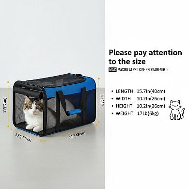 Petsfit Soft-sided Pet Carrier 4-sided Mesh Collapsible for Small Dogs Large Cats Up To 20lb