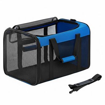 Petsfit Soft-sided Pet Carrier 4-sided Mesh Collapsible for Small Dogs Large Cats Up To 20lb