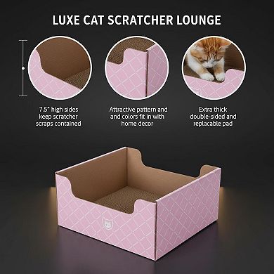 Nicate Cardboard Cat Scratcher Box Bed: Double-sided Pad for Indoor Cats
