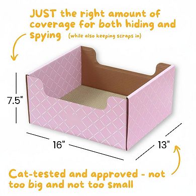 Nicate Cardboard Cat Scratcher Box Bed: Double-sided Pad for Indoor Cats