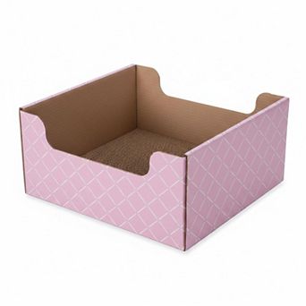 Nicate Cardboard Cat Scratcher Box Bed: Double-sided Pad for Indoor Cats