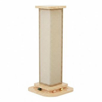 Nicate Corner Cat Scratcher with Track Balls Sisal Scratch Pad Wall Protector Space-Saving